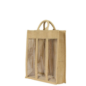 Jute 3 Bottle Gift Bag